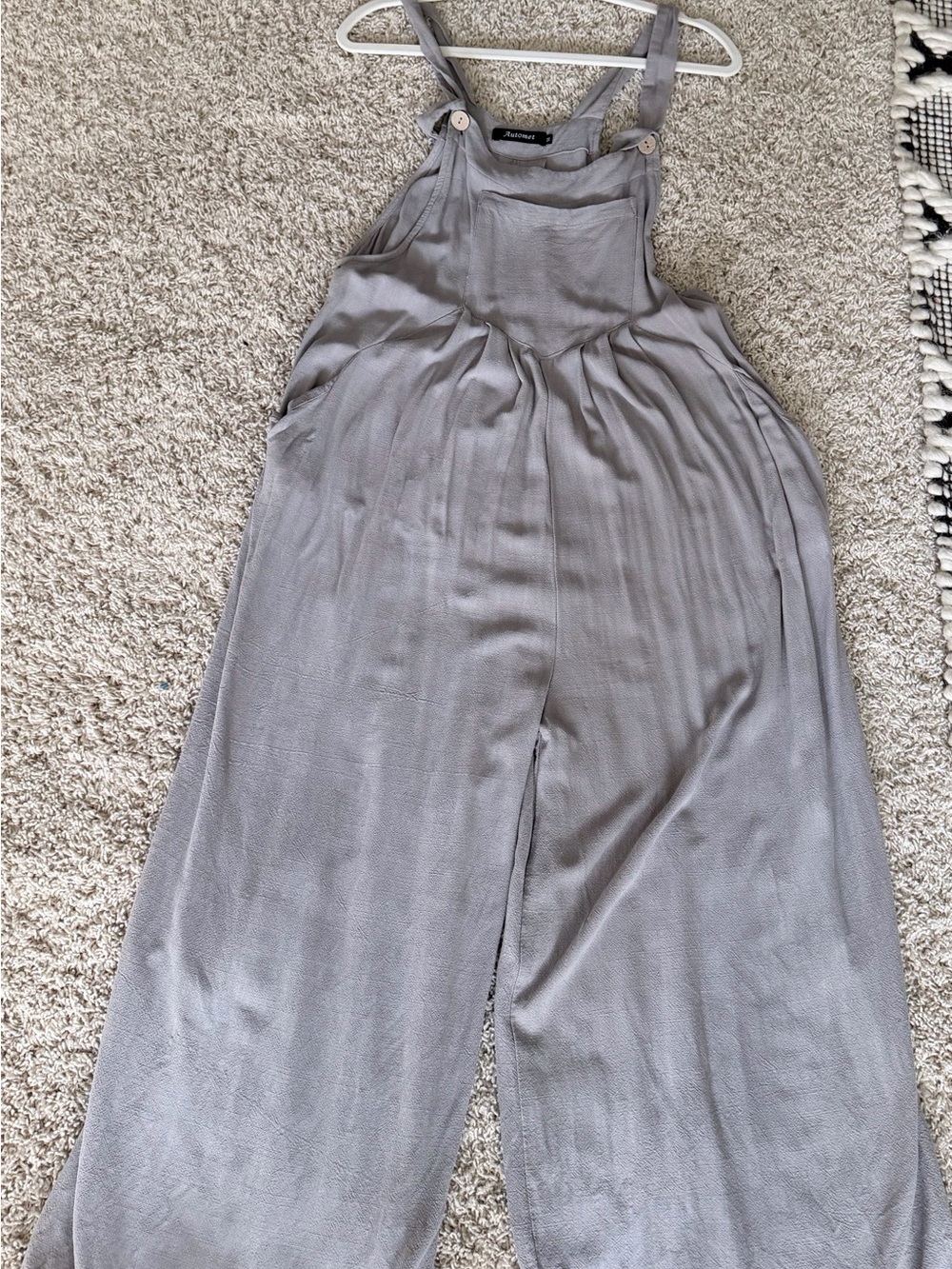 Automat Soft Wide-Leg Overalls in Light Gray